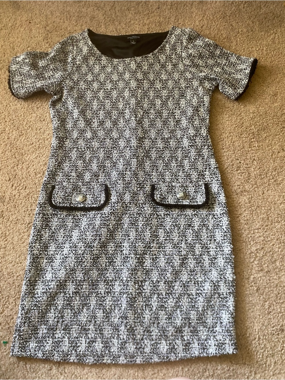 Isaac Mizrahi Tweed Short Sleeve Pocket Dress-S